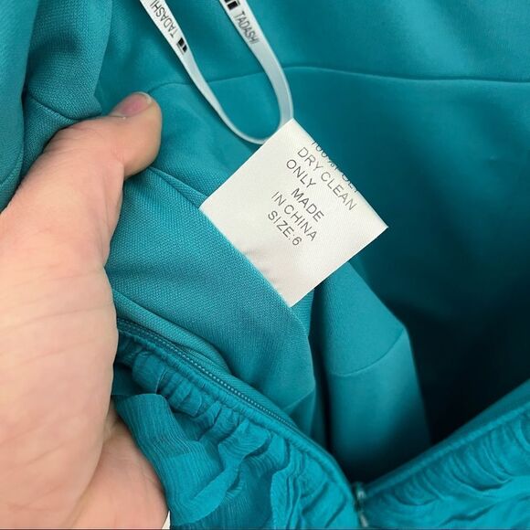 Tadashi Collection Teal Silk Multi Layer Dress - Picture 10 of 12